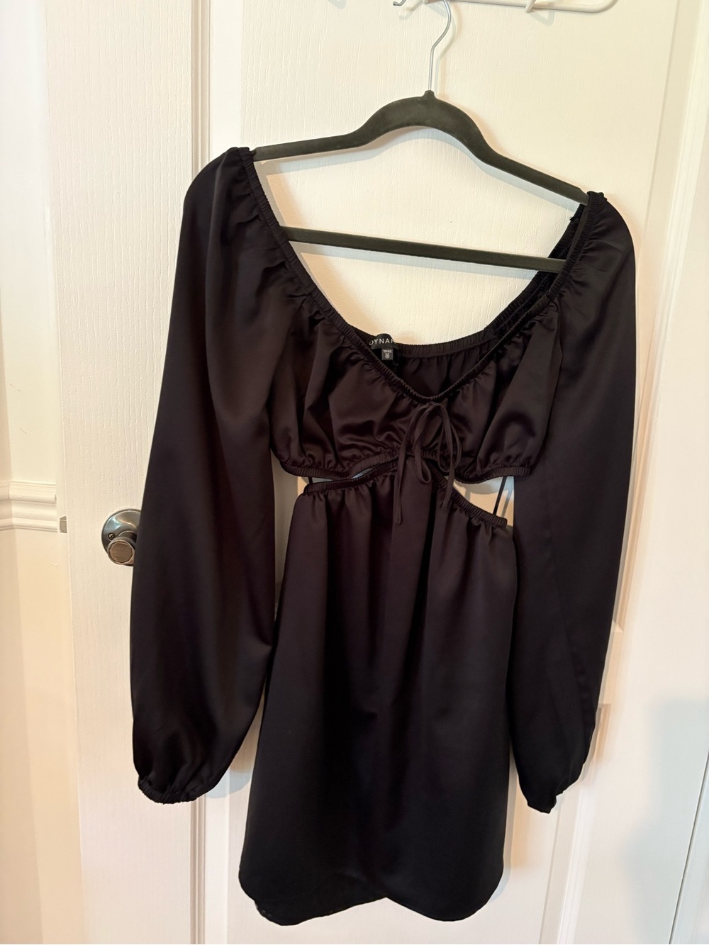 Dynamite Black Long-Sleeve Backless Cutout Mini Dress